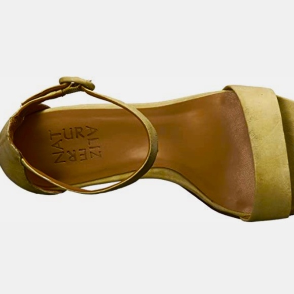 Naturalizer Kinsley Heeled Sandals in Tuscan Yellow Suede - Picture 4 of 10
